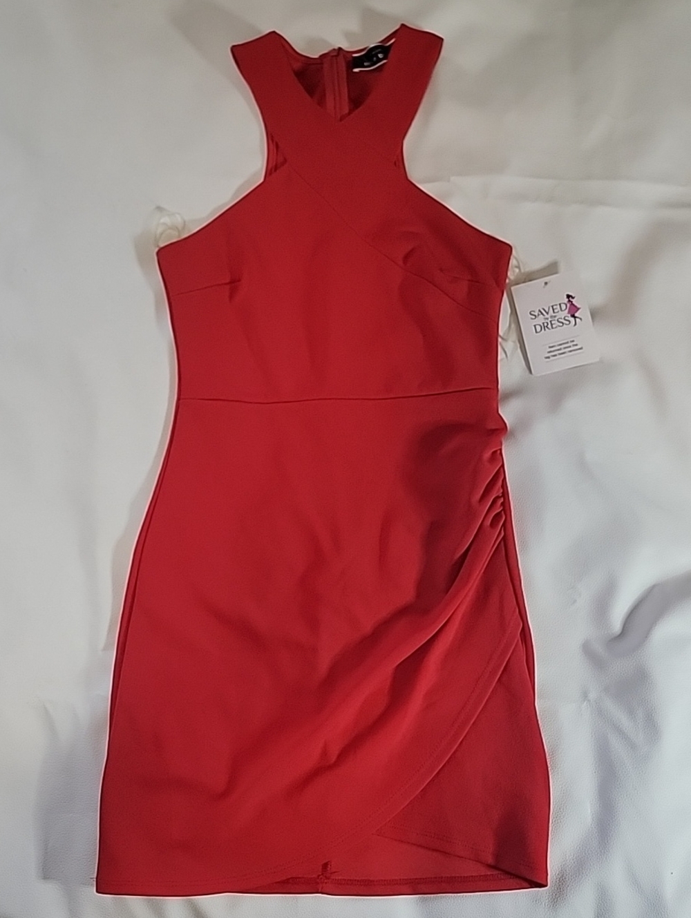 NWT Blue Blush Red Bodycon Mini Dress Halter Small
